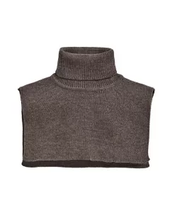 Hals i ribbestrikket ull - lys brun