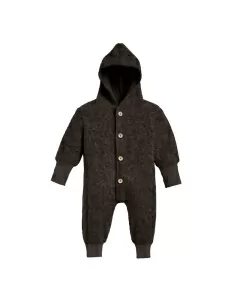 Ullfleecedress med hette - Naturbrun