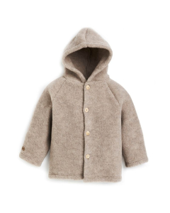 Hettejakke i ullfleece - Linfarge