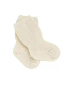 Tynne ullsokker baby, formstrikket - Natur