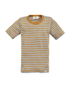 Barnetr&oslash;ye kort erm, ull med silke - Havre / Dus bl&aring;