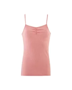 Singlet m/stropper i ull med silke - Lys rose