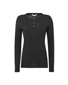 Bestefarstrøye i ull m treknapper - Svart