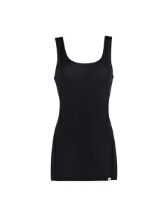 Damesinglet i ull med silke - Svart