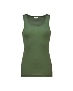Singlet i ull med silke unisex - Olivin