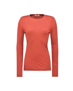 Langermet ulltrøye dame, ull med silke - Høstrød