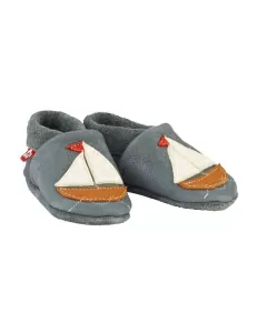 Skinntøfler - Grå/Seilbåt