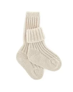 Ullribb knestrømper baby - Natur