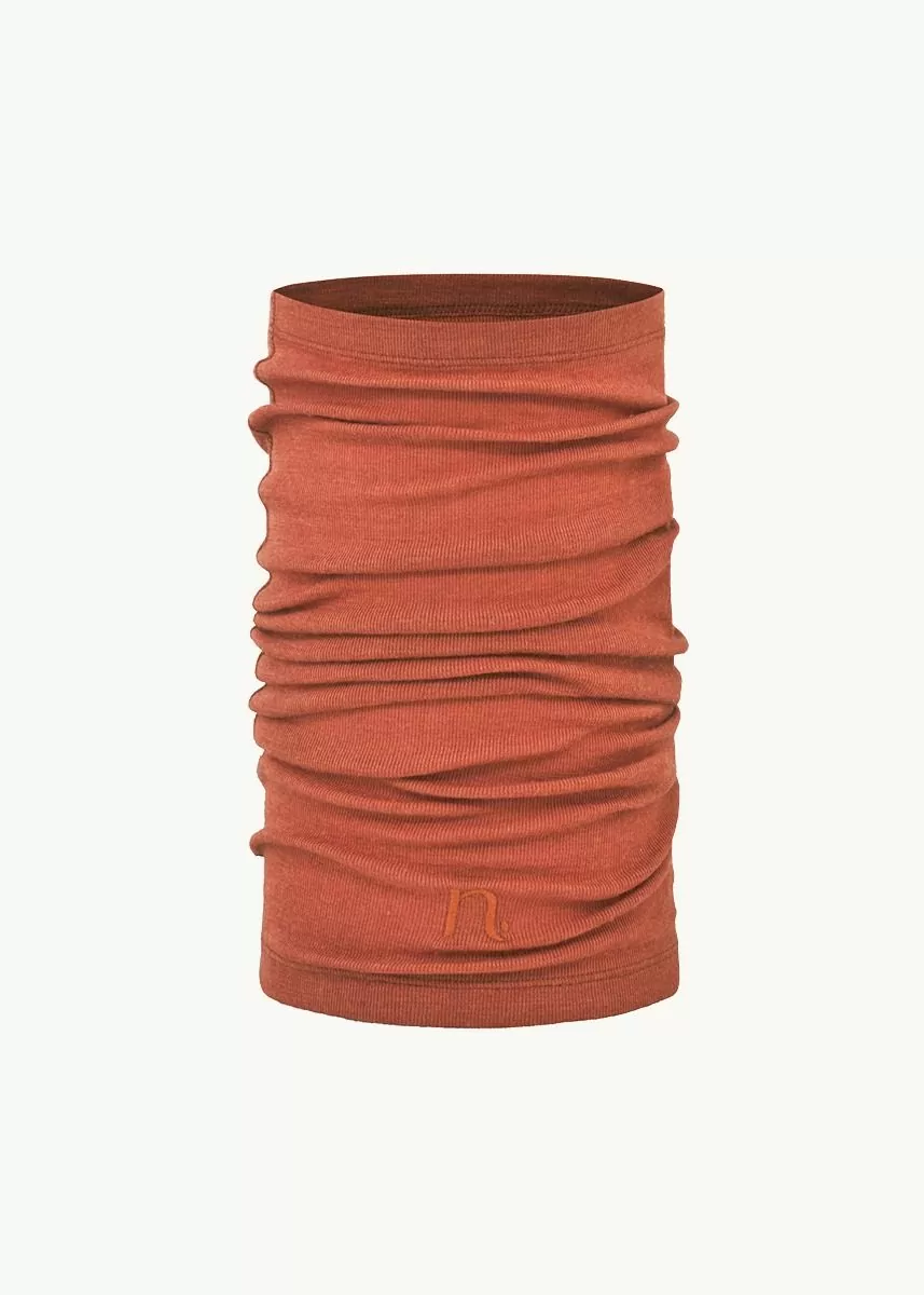 Tubehals i ull med silke