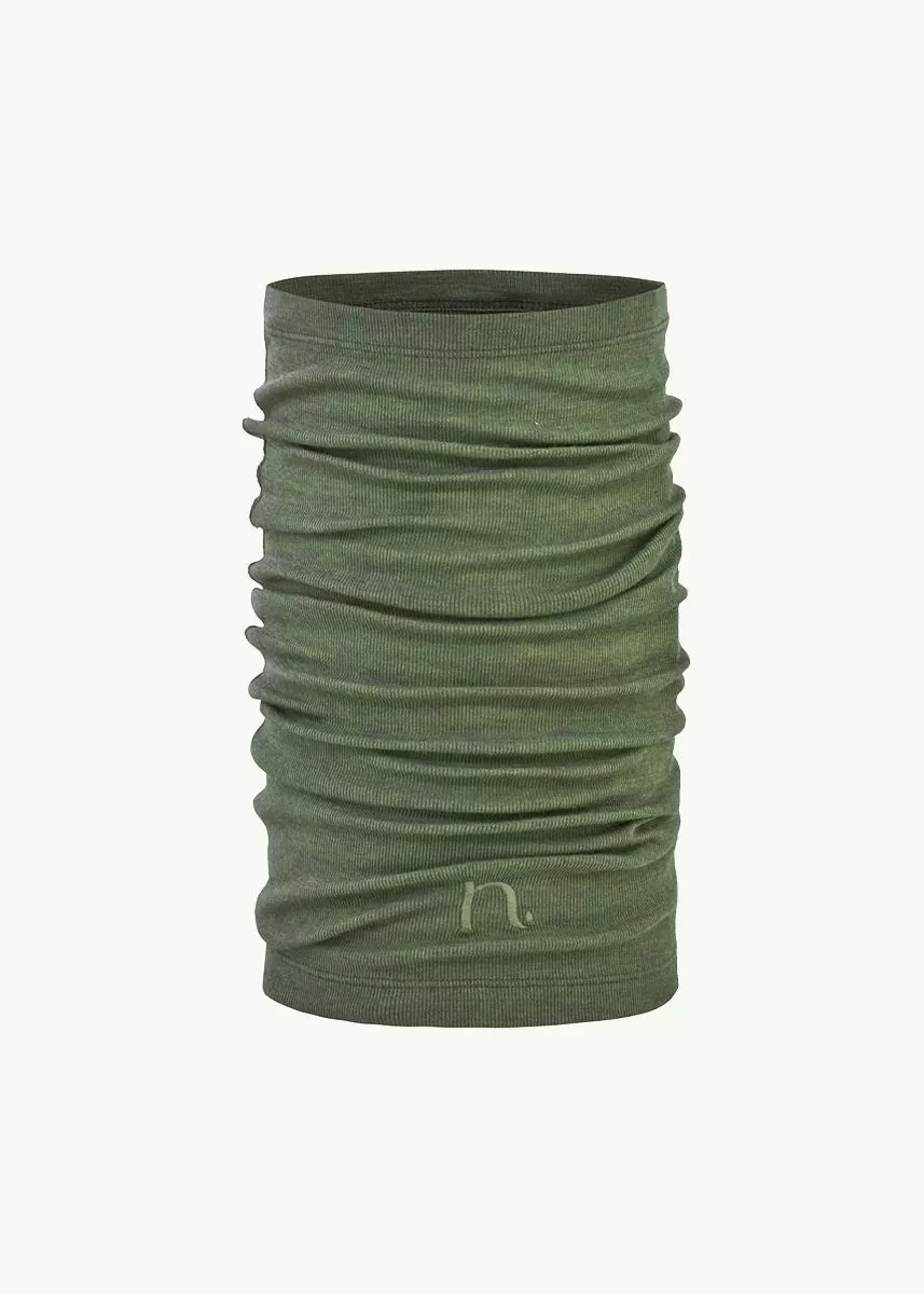 Tubehals i ull med silke