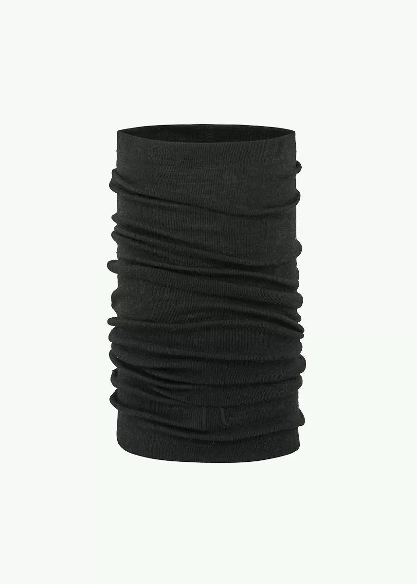 Tubehals i ull med silke