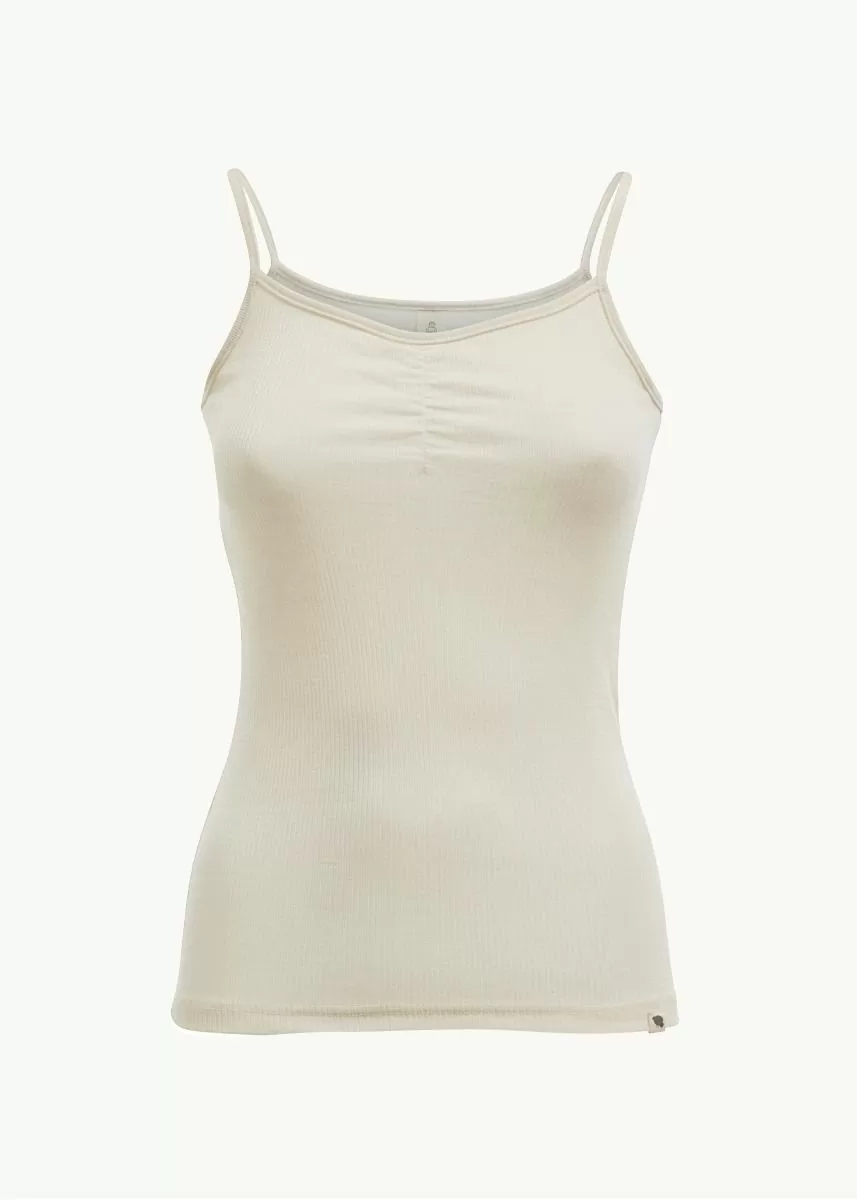 Singlet med stropper i ull med silke