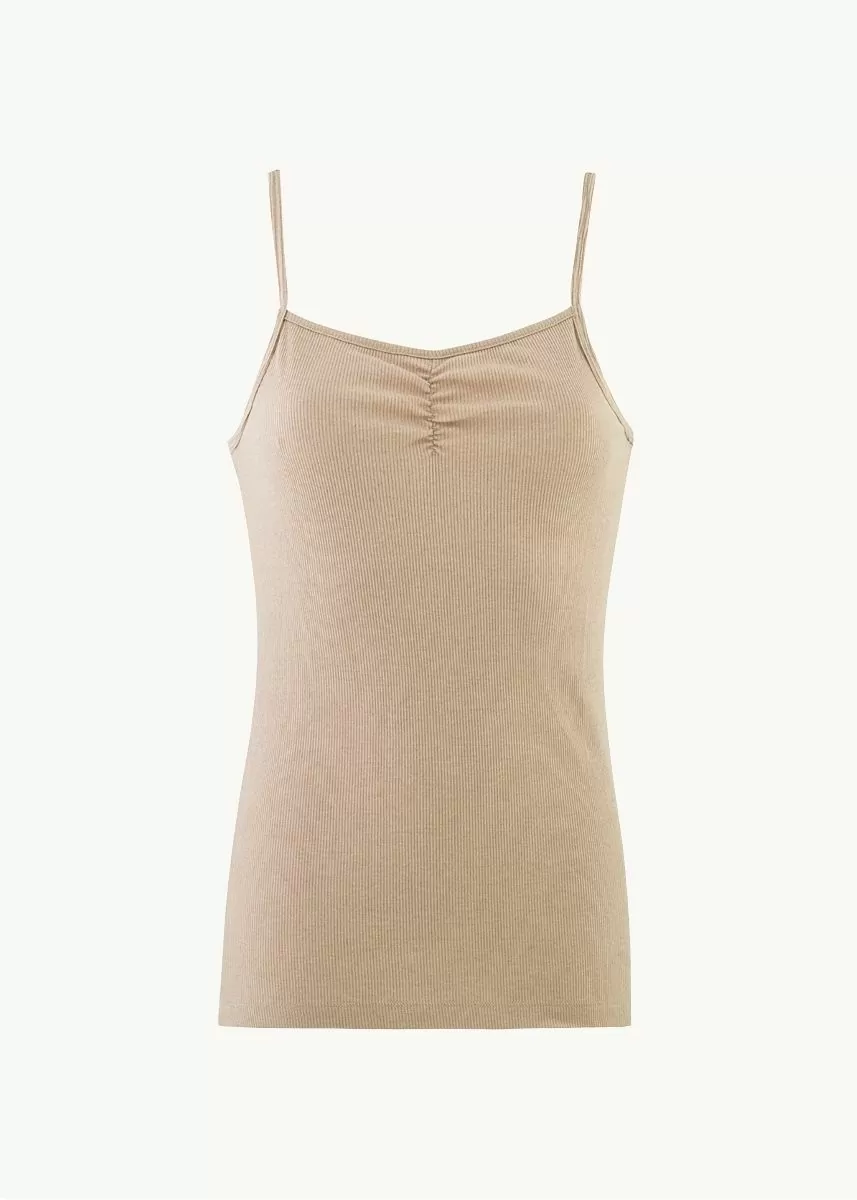 Singlet med stropper i ull med silke