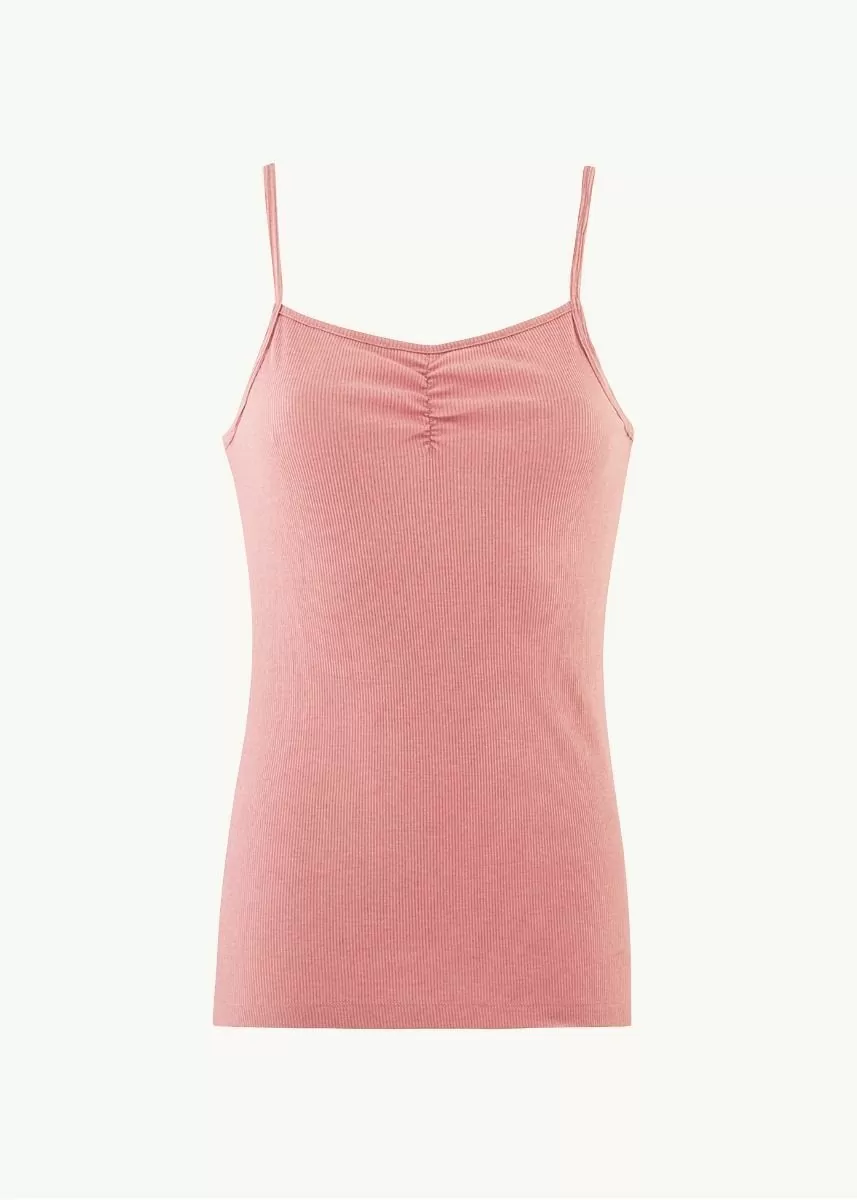 Singlet med stropper i ull med silke