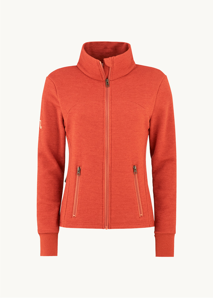 Innsvinget damejakke i ullfrotté