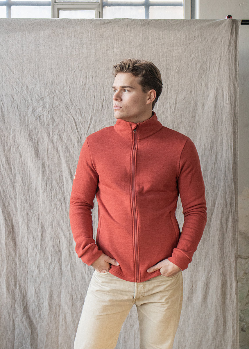 Herrejakke i ullfrotté