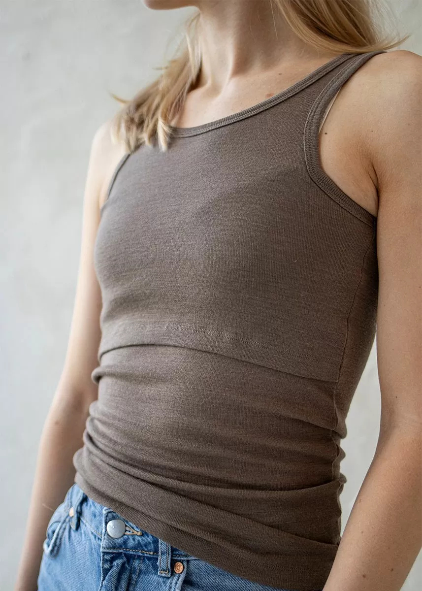 Ammetopp i ull med silke