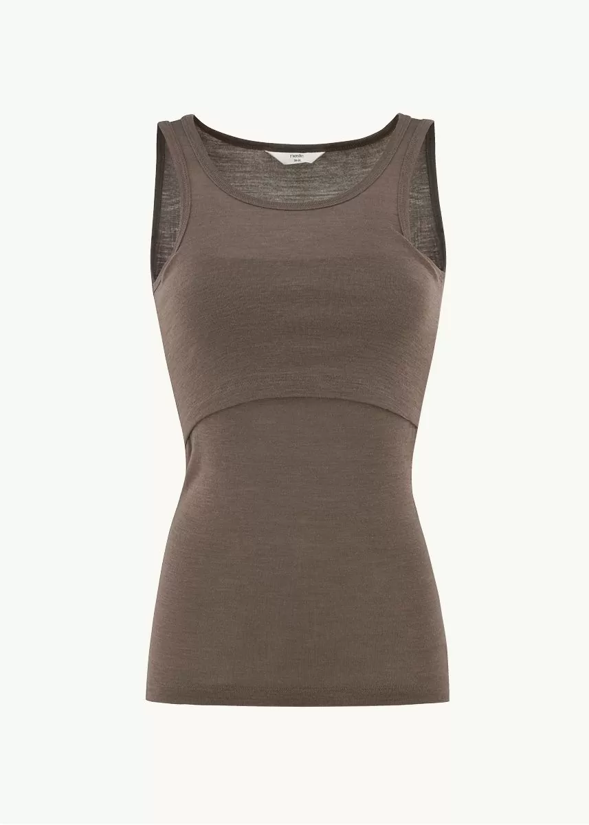 Ammetopp i ull med silke