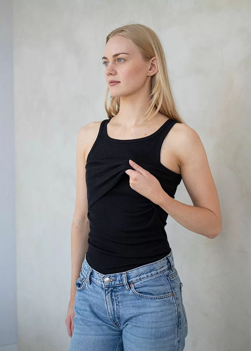 Ammetopp i ull med silke