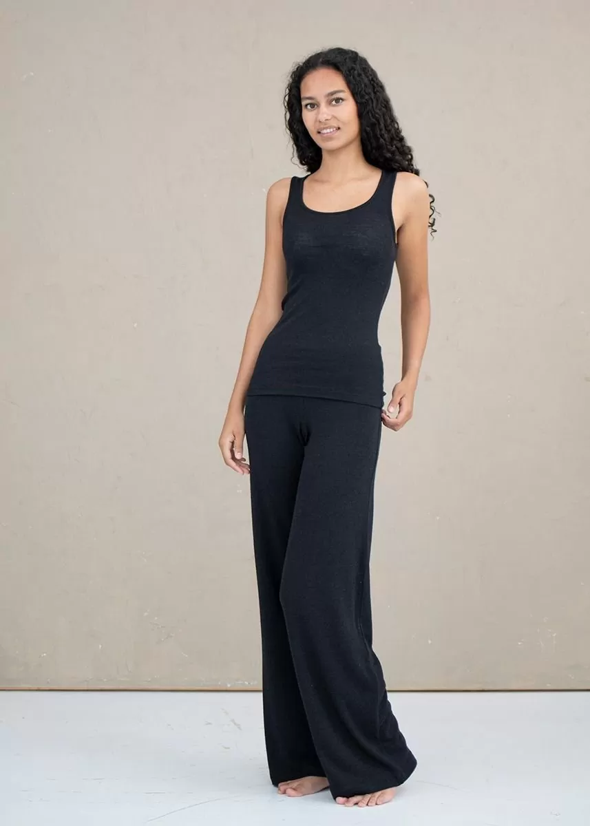 Vid bukse i ull med silke