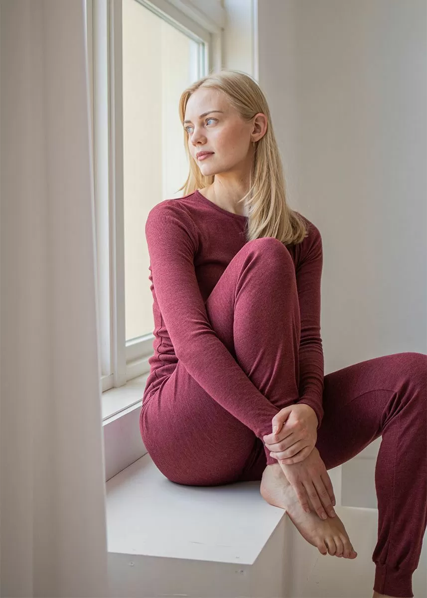 Joggebukse i ull med silke