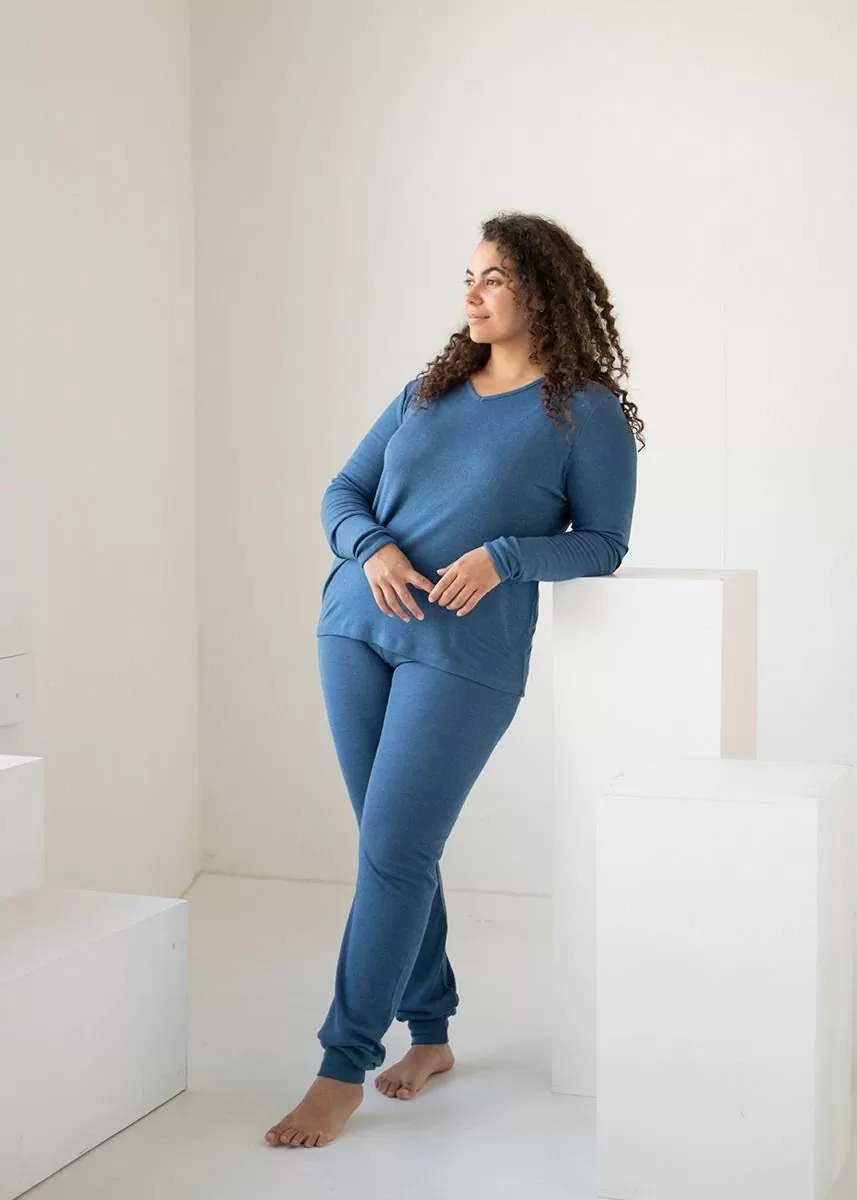 Joggebukse i ull med silke