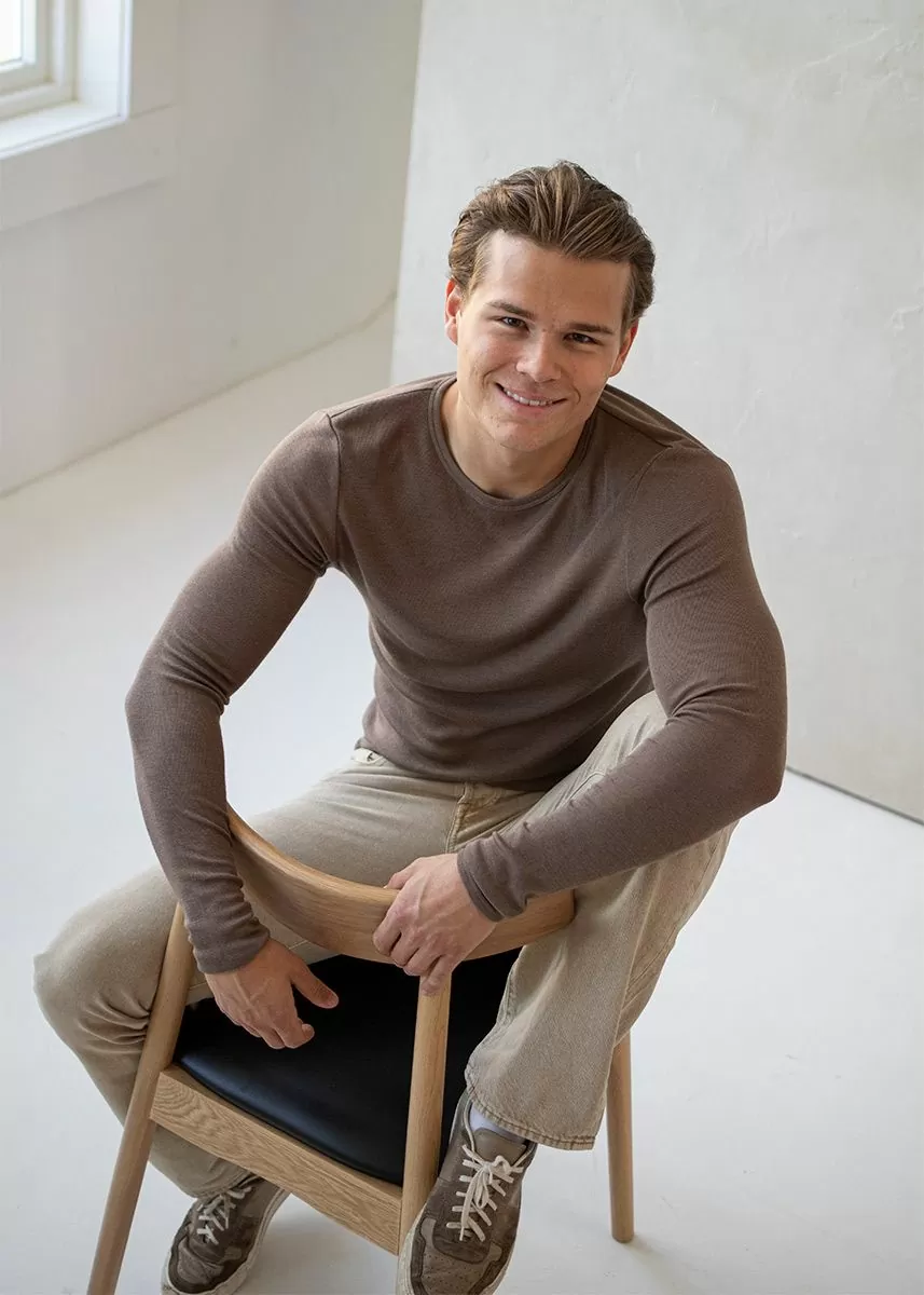 Genser i ull med silke, herre