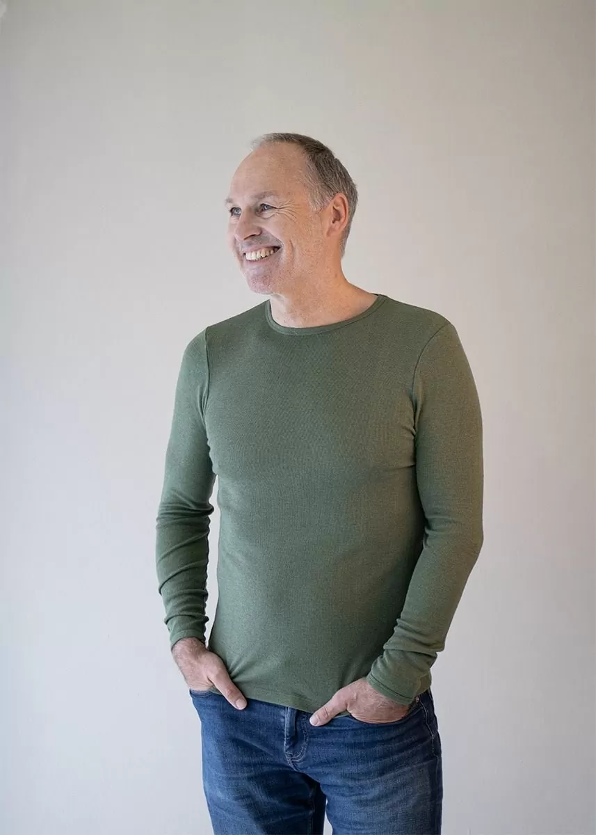 Genser i ull med silke, herre