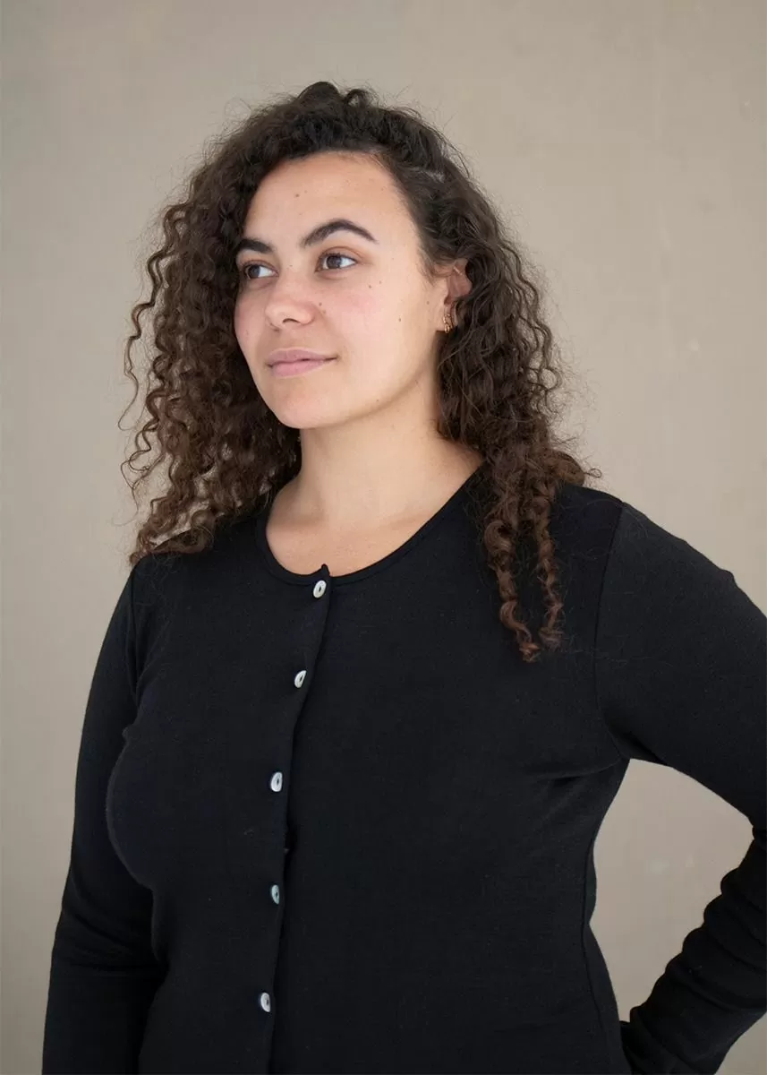 Cardigan i ull med silke 