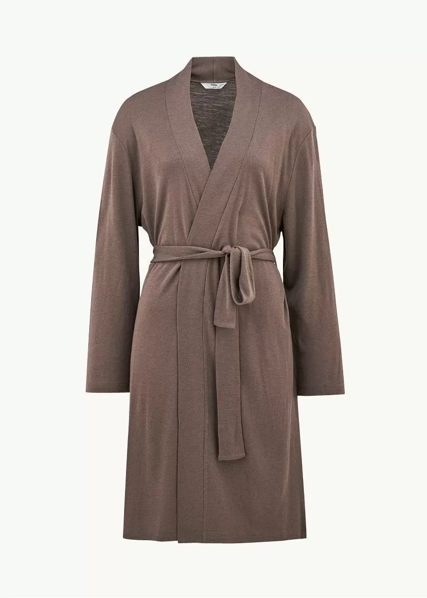 Kimono i ull med silke