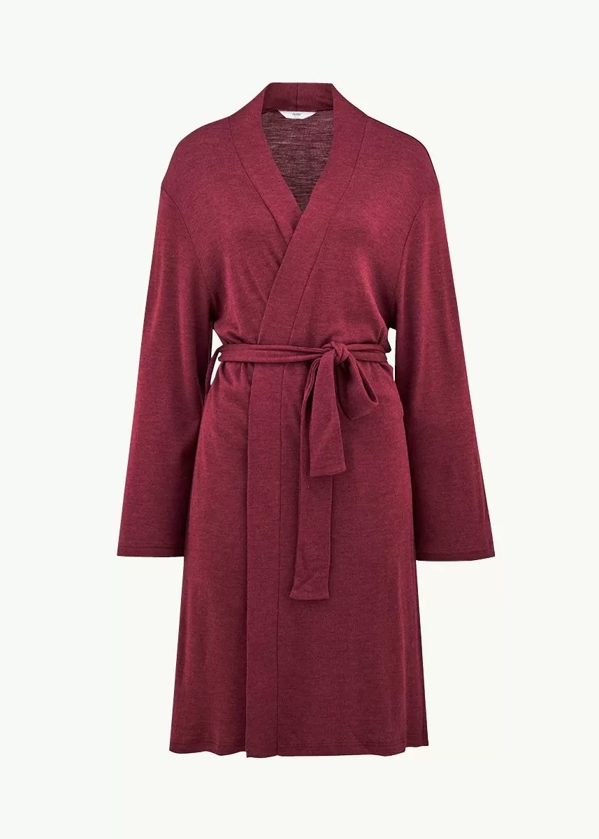 Kimono i ull med silke