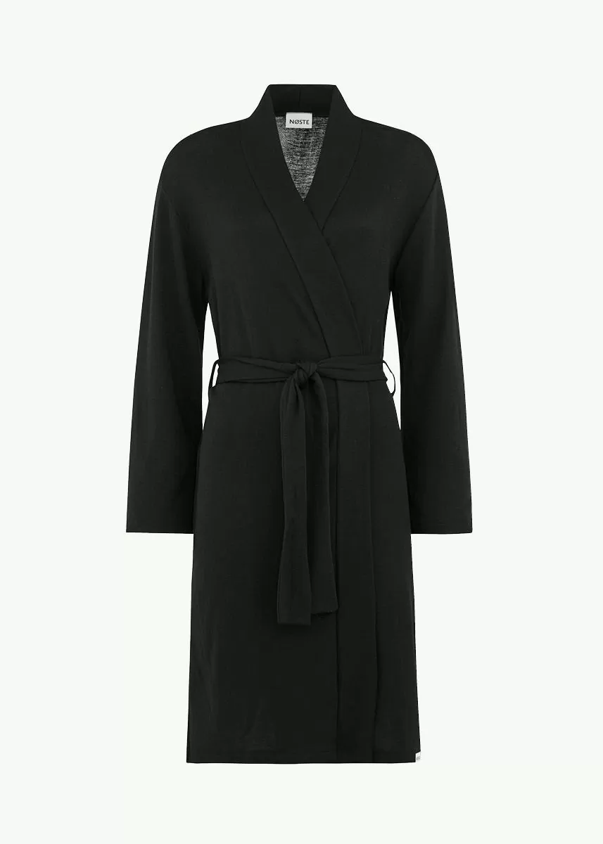 Kimono i ull med silke