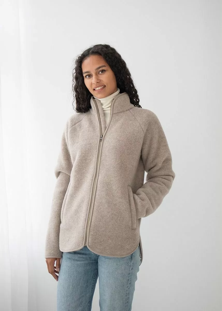 Jakke i ullfleece, dame