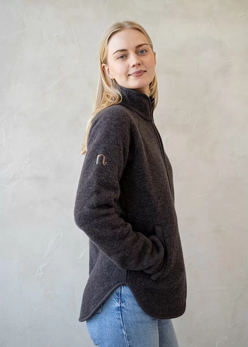 Jakke i ullfleece, dame