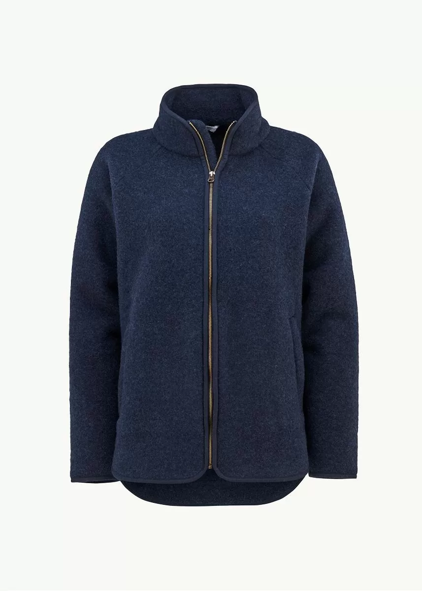 Jakke i ullfleece til dame
