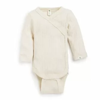 Omslagsbody i ull med silke, hullmønster