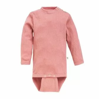 Ribbestrikket body i ull med silke