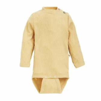 Ribbestrikket body i ull med silke