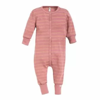 Hel dress i ull med silke - Lys rose/Strågul