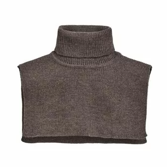 Hals i ribbestrikket ull - lys brun