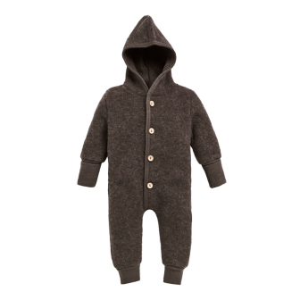 Ullfleecedress med hette - Naturbrun