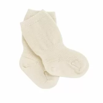 Tynne ullsokker baby, formstrikket - Natur