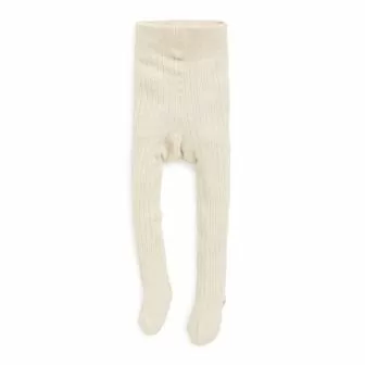 Ribbestrikket babystrømpebukse i ull med bomull