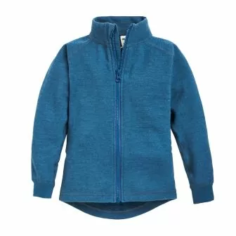 Jakke i ullfrotté - Dongeriblå