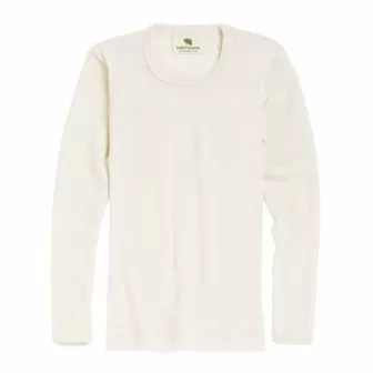 Langermet ulltrøye barn, ull med silke - Naturhvit