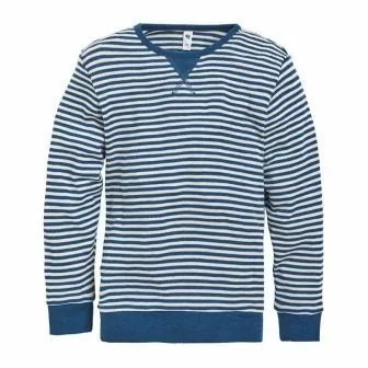 Collegegenser i ull og silke til barn - Dongeriblå/natur