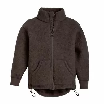 Jakke i ullfleece til barn - Naturbrun