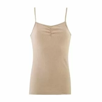 Singlet m/stropper i ull med silke