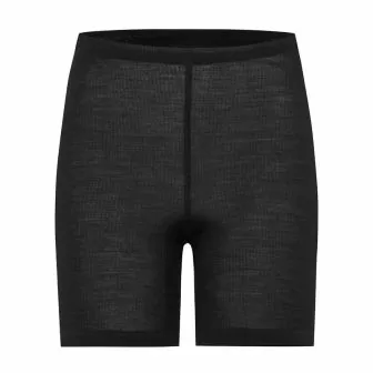 Kort bukse i ull med silke - Svart