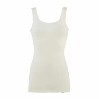 Damesinglet i ull med silke - Natur